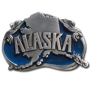Alaska State Enameled Belt Buckle - Flyclothing LLC