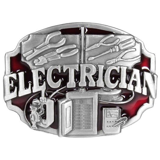 Electrician Enameled Belt Buckle - Flyclothing LLC