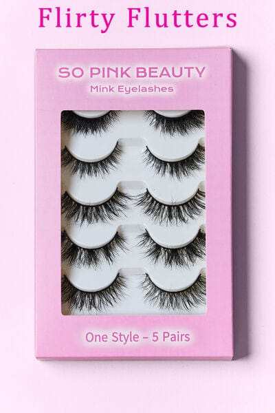 SO PINK BEAUTY Mink Eyelashes 5 Pairs - Trendsi - Flyclothing LLC