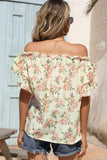 Floral Frill Trim Off-Shoulder Blouse - Trendsi - Flyclothing LLC
