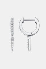 Moissanite 925 Sterling Silver Huggie Drop Earrings - Trendsi - Flyclothing LLC