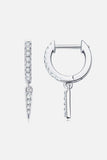 Moissanite 925 Sterling Silver Huggie Drop Earrings - Trendsi - Flyclothing LLC