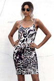 Leopard Spaghetti Strap Bodycon Dress - Trendsi - Flyclothing LLC