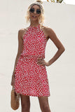 Printed Grecian Neck Mini Dress - Trendsi - Flyclothing LLC
