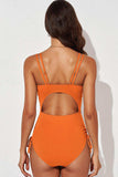 Tied Cutout Plunge One-Piece Swimsuit - Trendsi - Flyclothing LLC