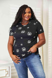 Double Take Dandelion Print Round Neck T-Shirt - Trendsi