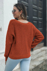 Crisscross Surplice Neck Long Sleeve Sweater - Trendsi - Flyclothing LLC