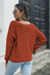 Crisscross Surplice Neck Long Sleeve Sweater - Trendsi