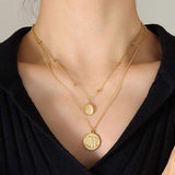 Titanium Steel Double-Layered Necklace - Trendsi - Flyclothing LLC