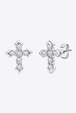 Moissanite Cross Stud Earrings - Flyclothing LLC