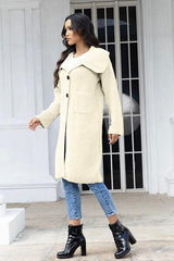 Pocketed Button Up Collared Neck Cardigan - Trendsi