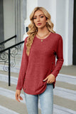 Round Neck Long Sleeve T-Shirt - Trendsi - Flyclothing LLC