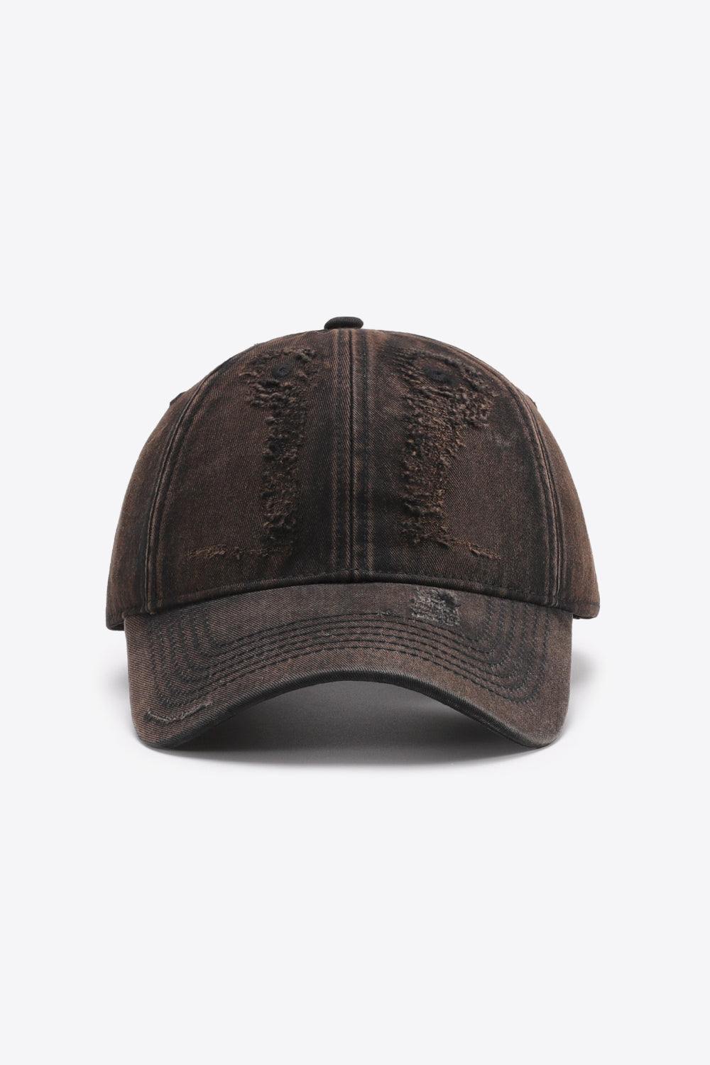 Distressed Adjustable Baseball Cap - Trendsi