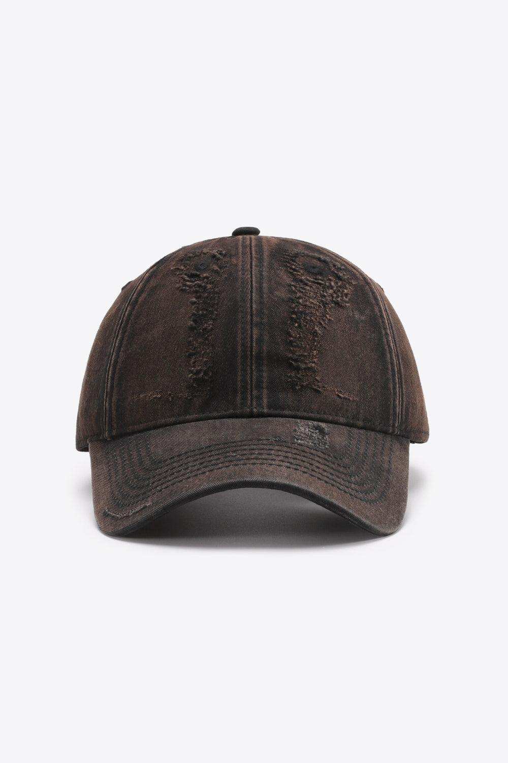 Distressed Adjustable Baseball Cap - Trendsi - Flyclothing LLC