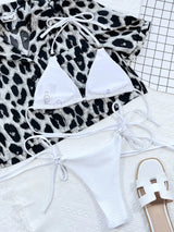 Textured Halter Neck Tie Side Bikini Set - Trendsi - Flyclothing LLC