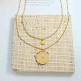 Stainless Steel Double-Layered Necklace - Trendsi - Flyclothing LLC
