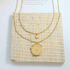 Stainless Steel Double-Layered Necklace - Flyclothing LLC