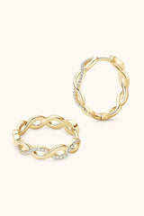 Moissanite Crisscross Hoop Earrings - Trendsi - Flyclothing LLC