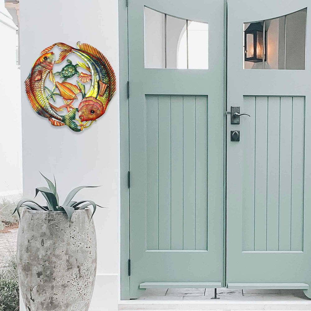 24 inch Painted Two Fish Jumping - Croix des Bouquets - Croix des Bouquets - Flyclothing LLC