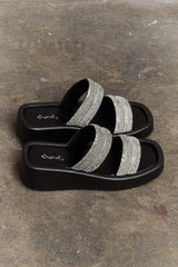 Qupid Bright Mind Platform Wedge Rhinestone Sandal - Trendsi - Flyclothing LLC