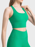 Scoop Neck Crisscross Straps Sports Bra - Trendsi - Flyclothing LLC
