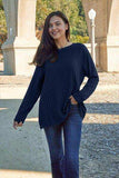 Basic Bae Full Size Ribbed Round Neck Long Sleeve Knit Top - Trendsi - Flyclothing LLC