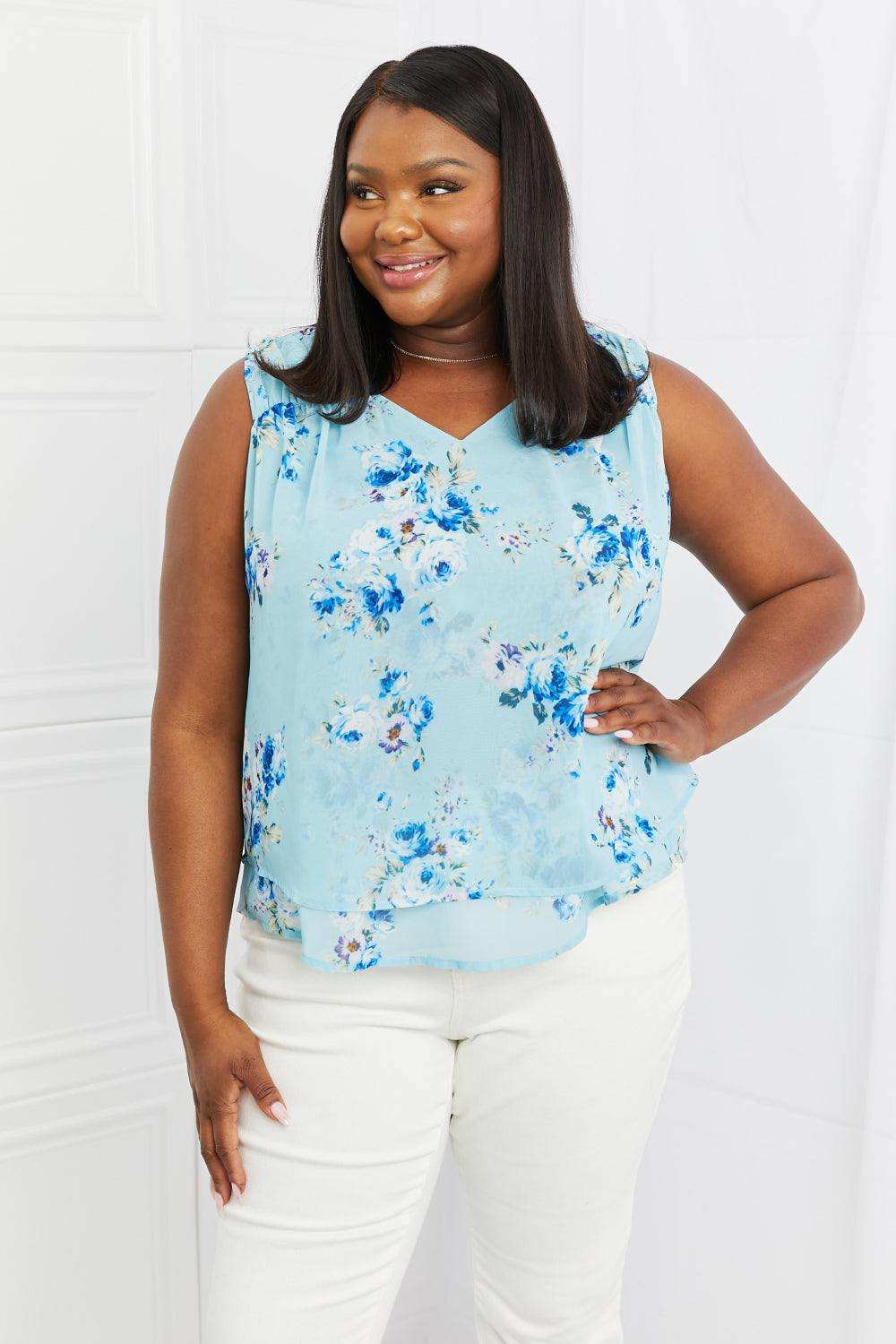 Sew In Love Off To Brunch Full Size Floral Tank Top - Trendsi - Flyclothing LLC