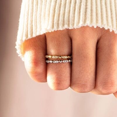 925 Sterling Silver Inlaid Zircon Ring - Trendsi