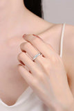 Moissanite Rhodium-Plated Ring - Trendsi - Flyclothing LLC