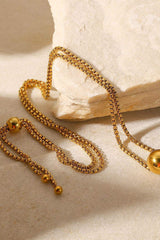 18K Gold-Plated Round Shape Pendant Necklace - Trendsi - Flyclothing LLC