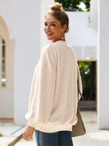 Mock Neck Dropped Shoulder Sweatshirt - Trendsi - Flyclothing LLC