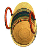 Bolga Tote, Mixed Colors with Leather Handle - 18-inch - Gitzell - Flyclothing LLC