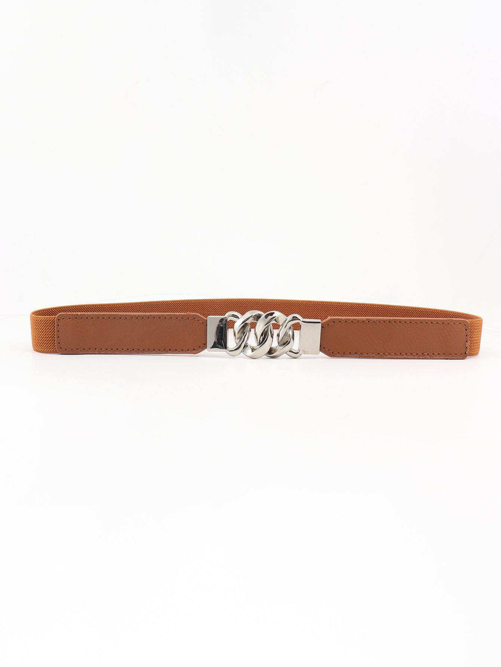 Zinc Alloy Buckle Elastic PU Belt - Trendsi - Flyclothing LLC