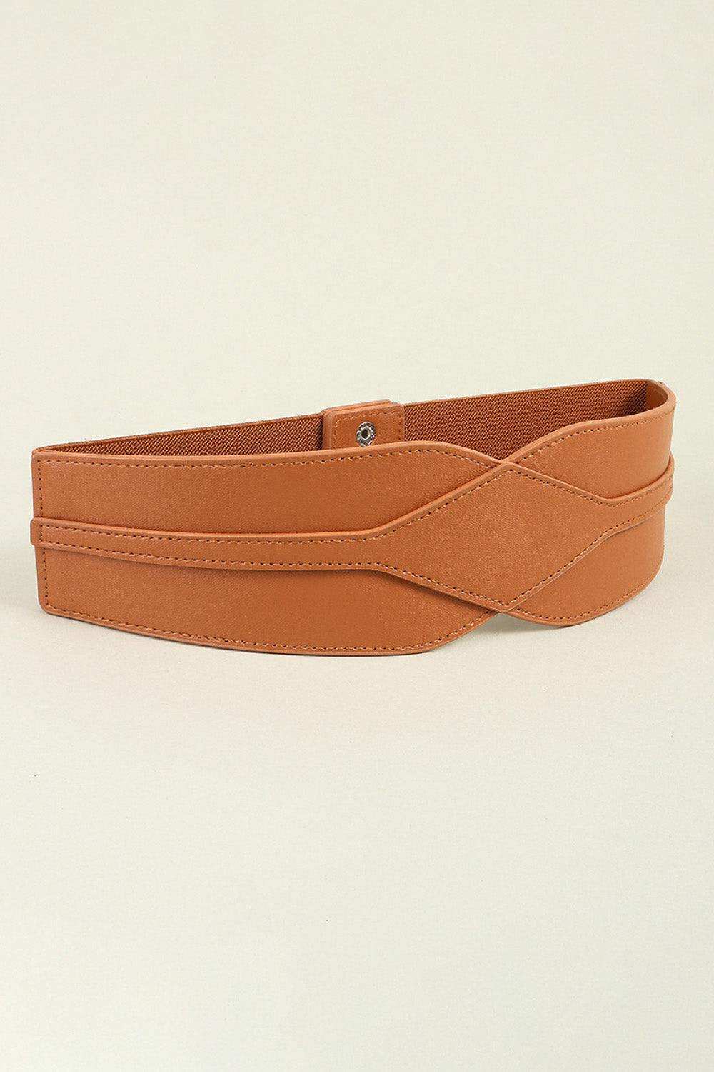 Elastic Wide PU Belt - Trendsi - Flyclothing LLC