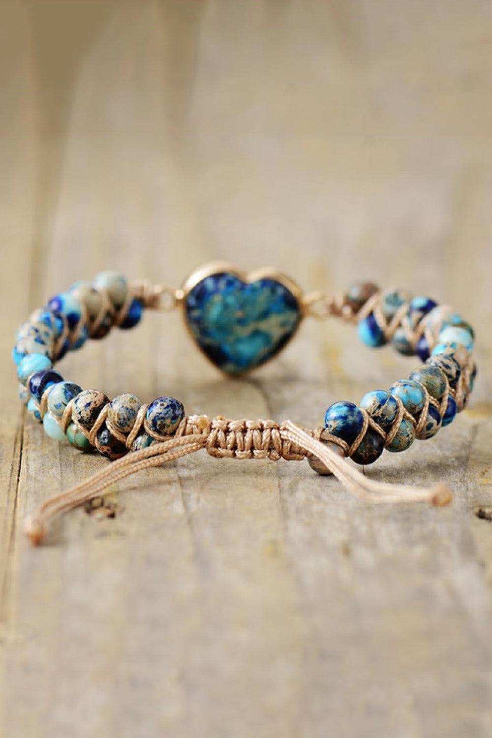 Handmade Heart Shape Natural Stone Bracelet - Trendsi - Flyclothing LLC