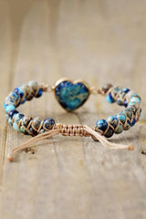 Handmade Heart Shape Natural Stone Bracelet - Trendsi