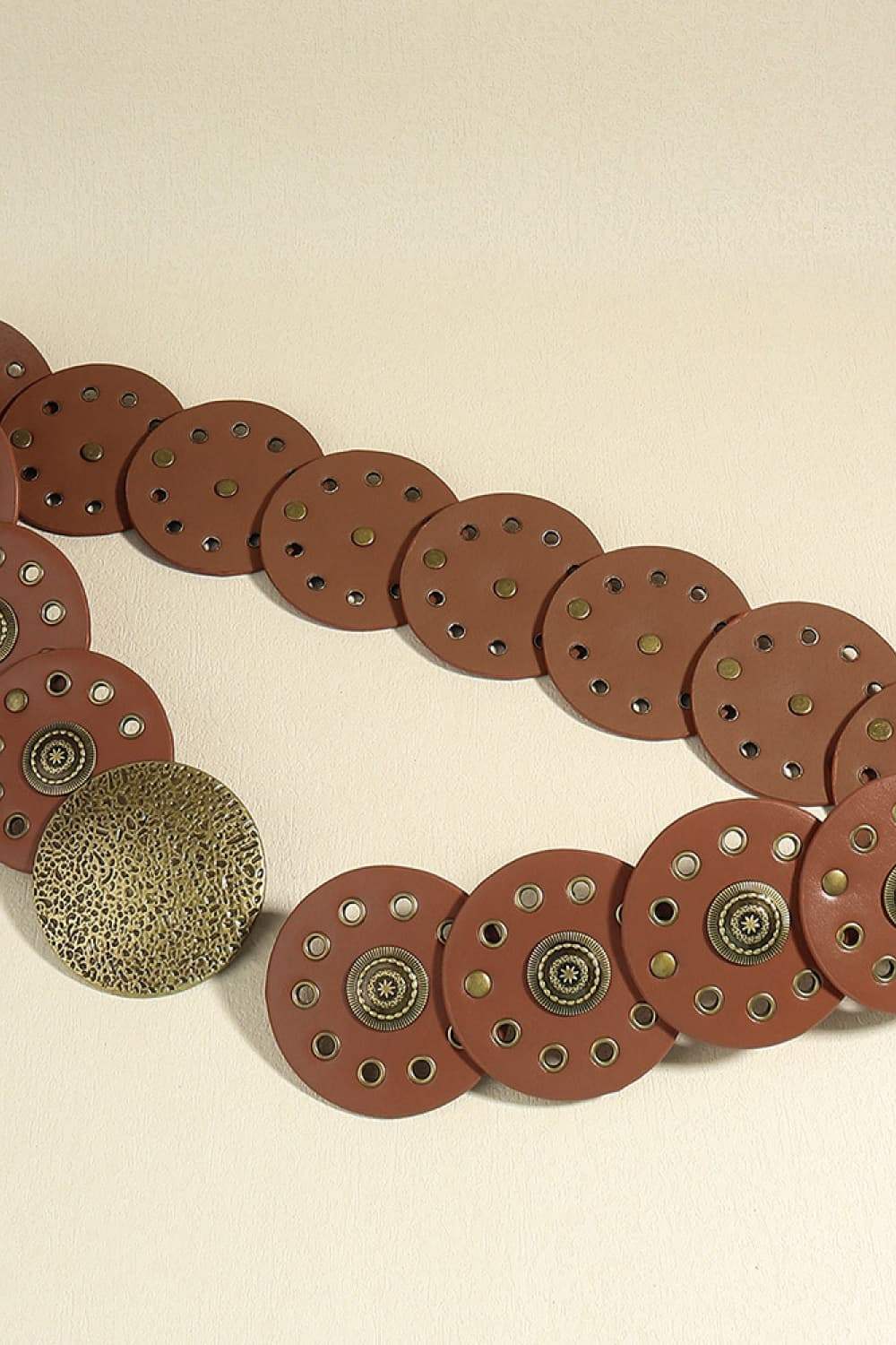 Round Shape PU Leather Belt - Trendsi - Flyclothing LLC