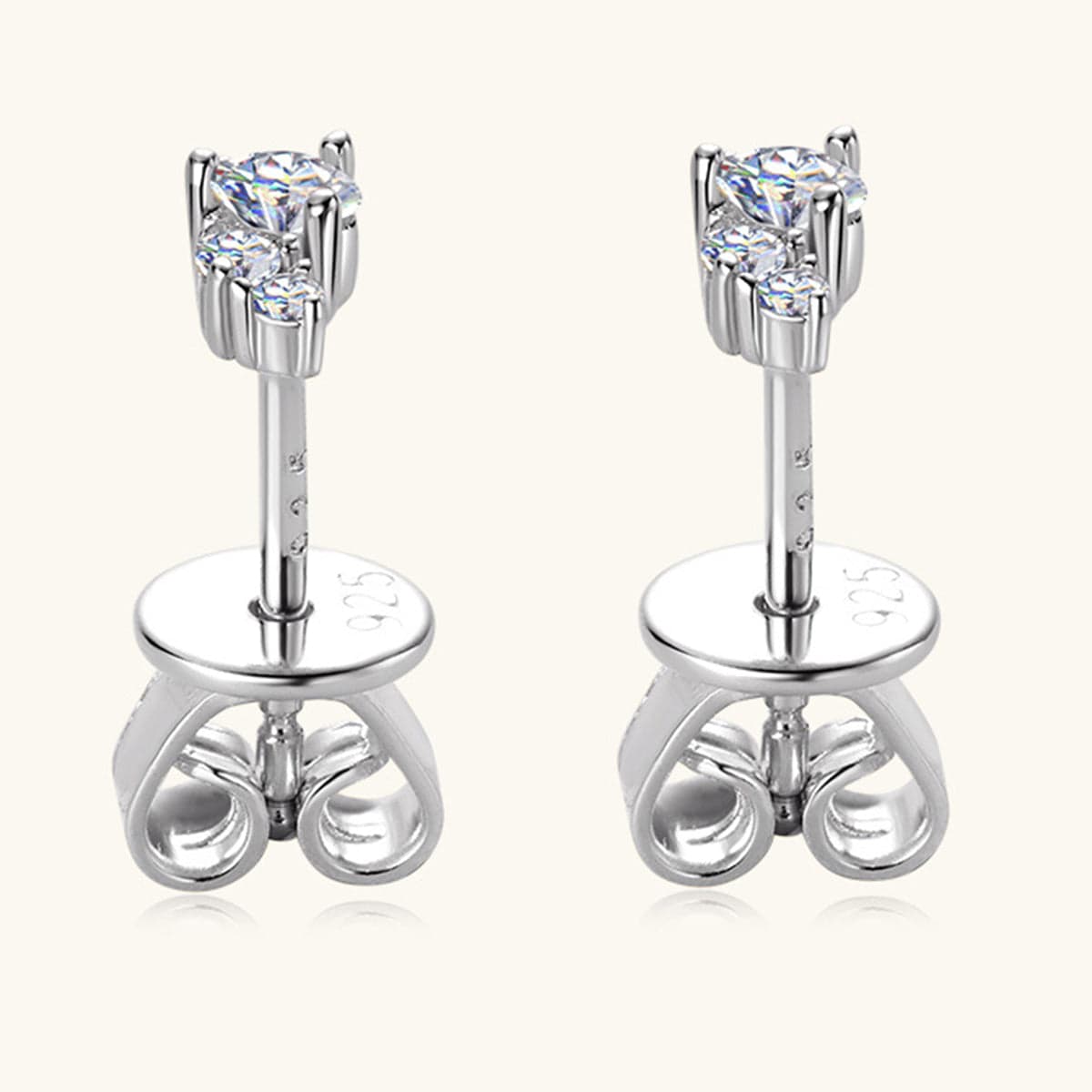 925 Sterling Silver Moissanite Stud Earrings - Trendsi