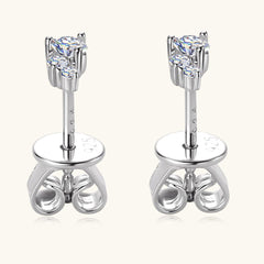 925 Sterling Silver Moissanite Stud Earrings - Trendsi