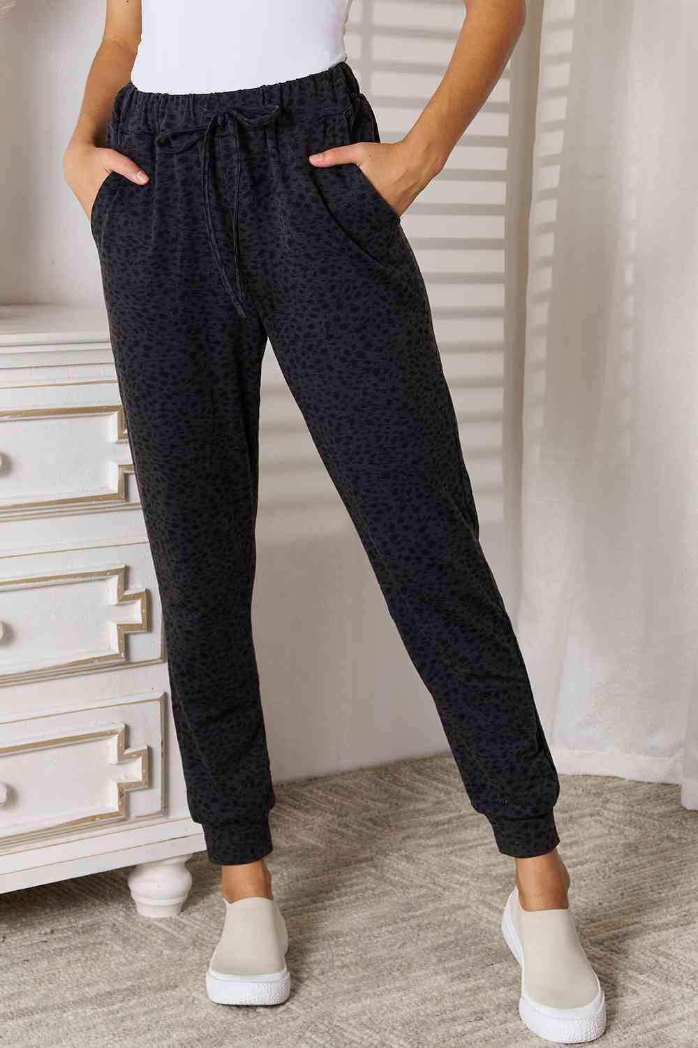 Basic Bae Leopard Print Joggers with Pockets - Trendsi - Flyclothing LLC
