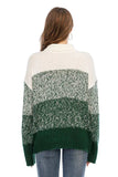 Color Block Turtleneck Knit Pullover - Trendsi - Flyclothing LLC