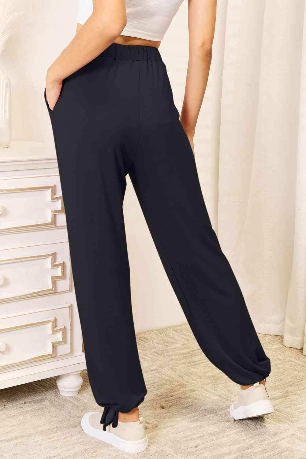 Basic Bae Full Size Soft Rayon Drawstring Waist Pants with Pockets - Trendsi - Flyclothing LLC