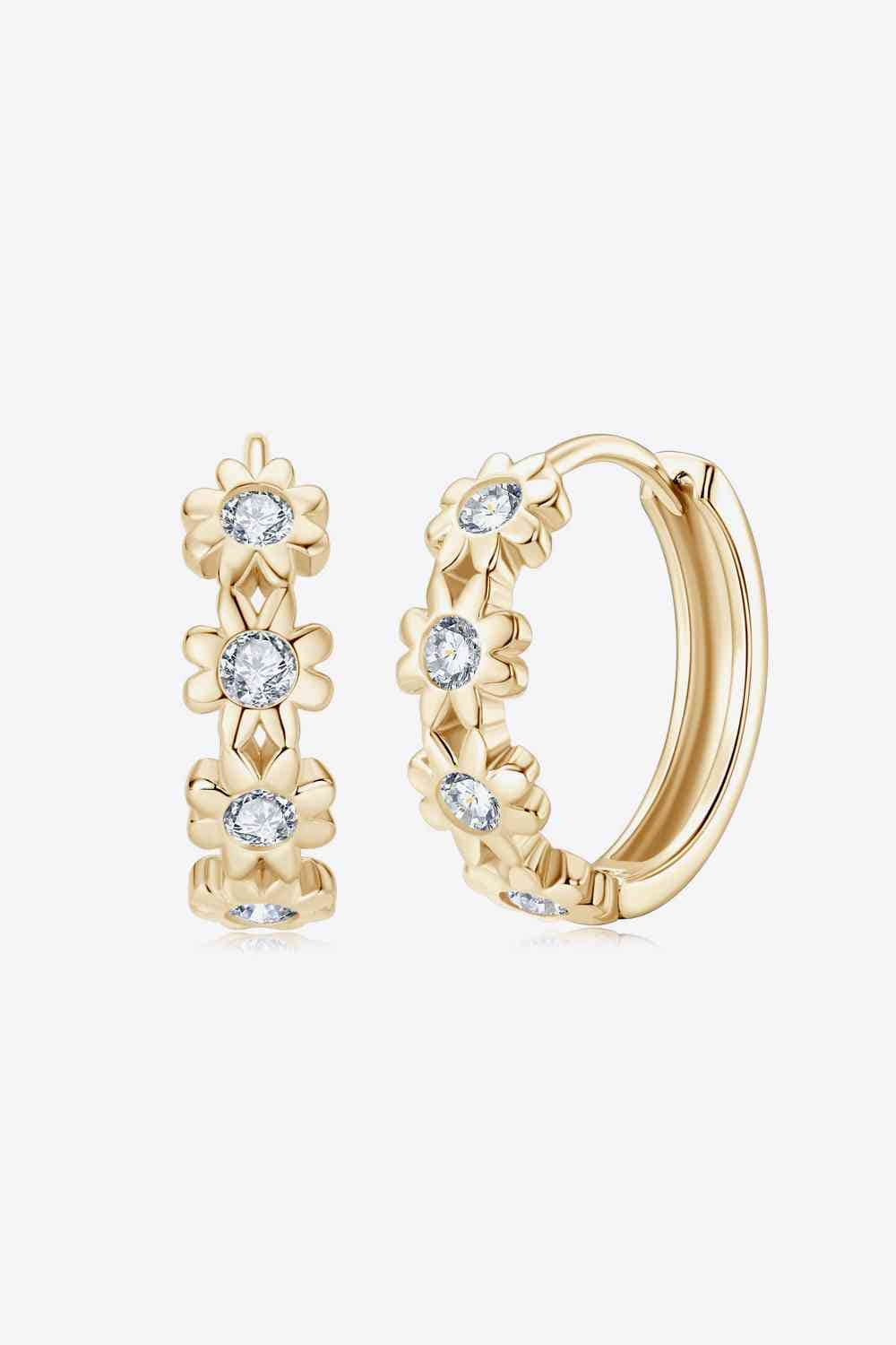Moissanite 925 Sterling Silver Huggie Earrings - Trendsi - Flyclothing LLC