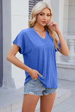 V-Neck Short Sleeve T-Shirt - Trendsi - Flyclothing LLC