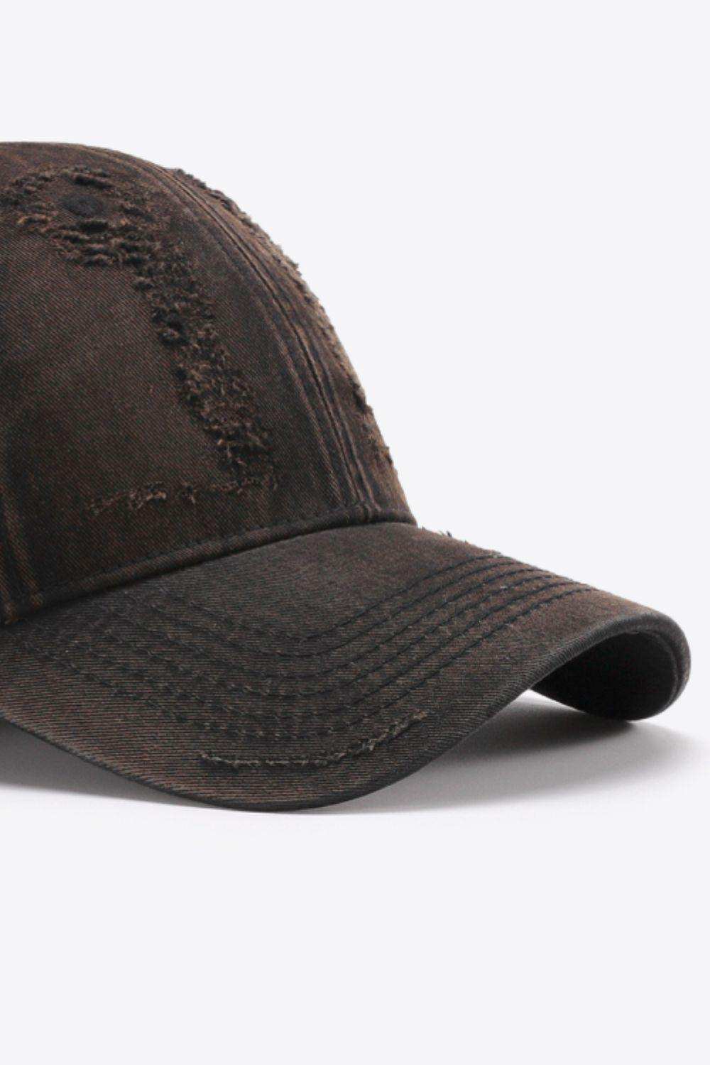 Distressed Adjustable Baseball Cap - Trendsi - Flyclothing LLC