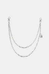 Double Layered Iron Chain Belt with Lock Charm - Trendsi - Flyclothing LLC