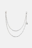Double Layered Iron Chain Belt with Lock Charm - Trendsi