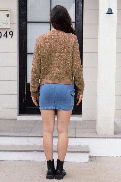 Button Up Round Neck Cardigan - Trendsi - Flyclothing LLC