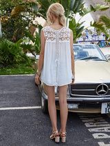 Full Size Spliced Lace Round Neck Tank - Trendsi - Flyclothing LLC