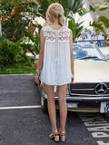 Full Size Spliced Lace Round Neck Tank - Trendsi